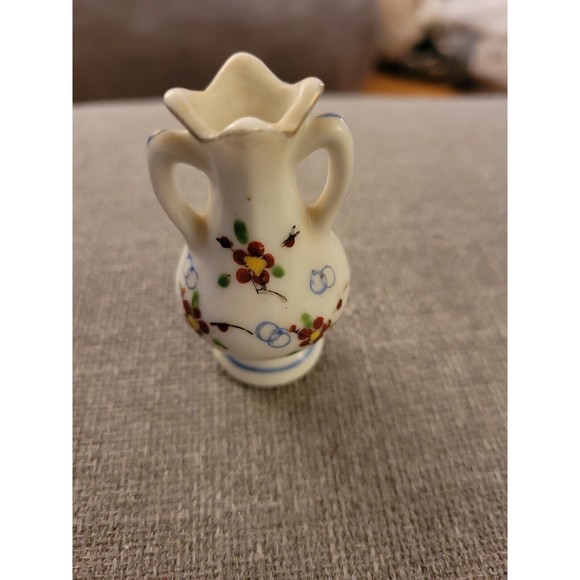 Vintage Asian Japanese Floral Miniature Porcelain Bud Vase - Picture 1 of 7